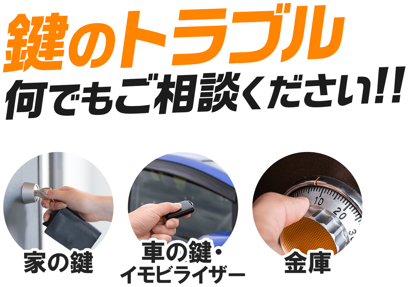 カギのトラブル何でもご相談ください!!
